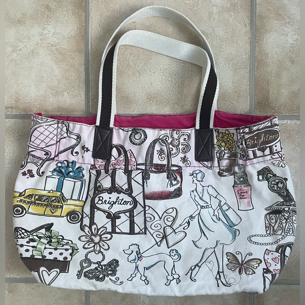 Brighton Canvas Tote Bag Casual Fashionista Shopping Walking Dog